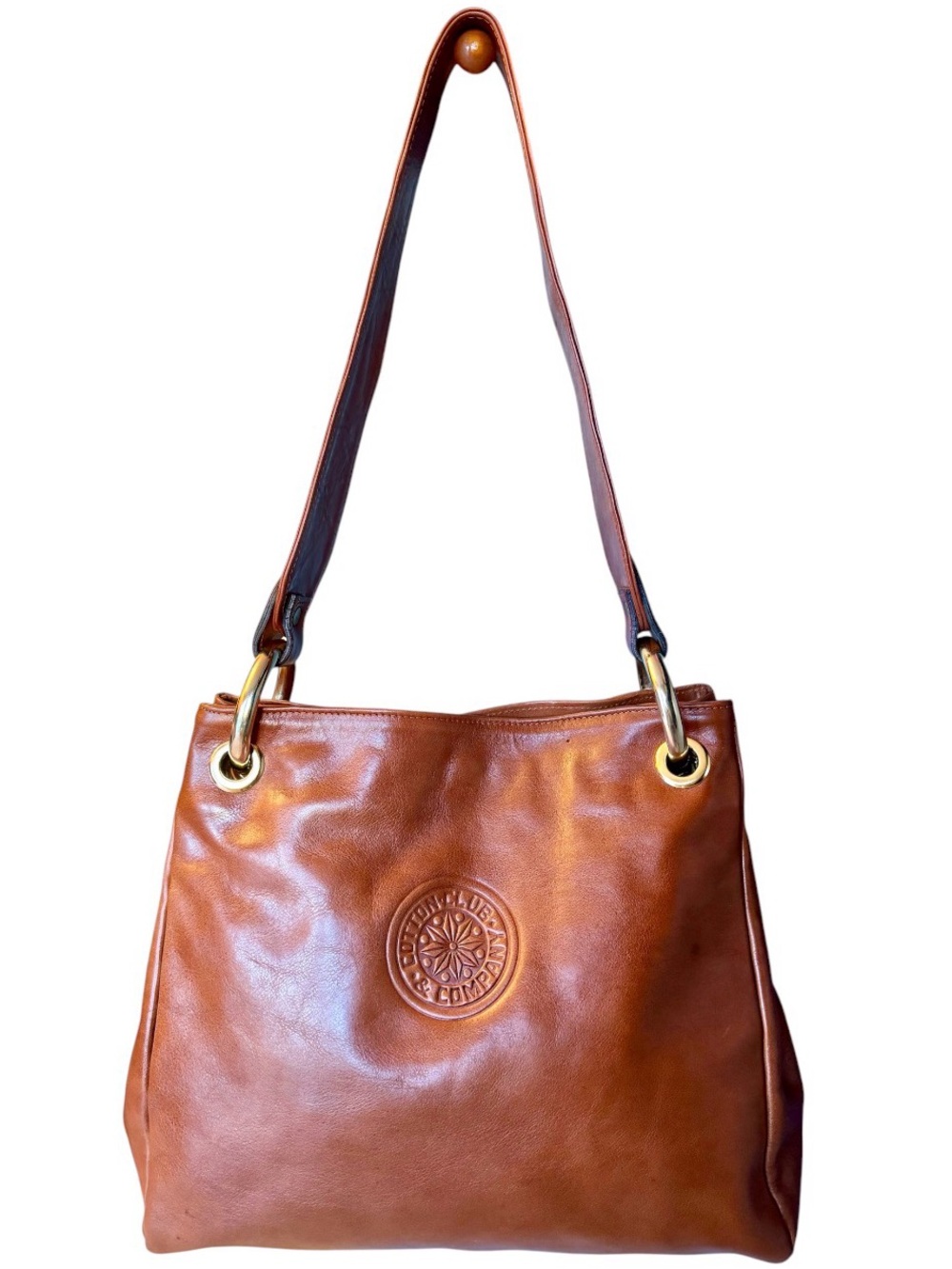 Vintage Italian leather shoulder bag by Pelletteria Antonello - Duello Antonio